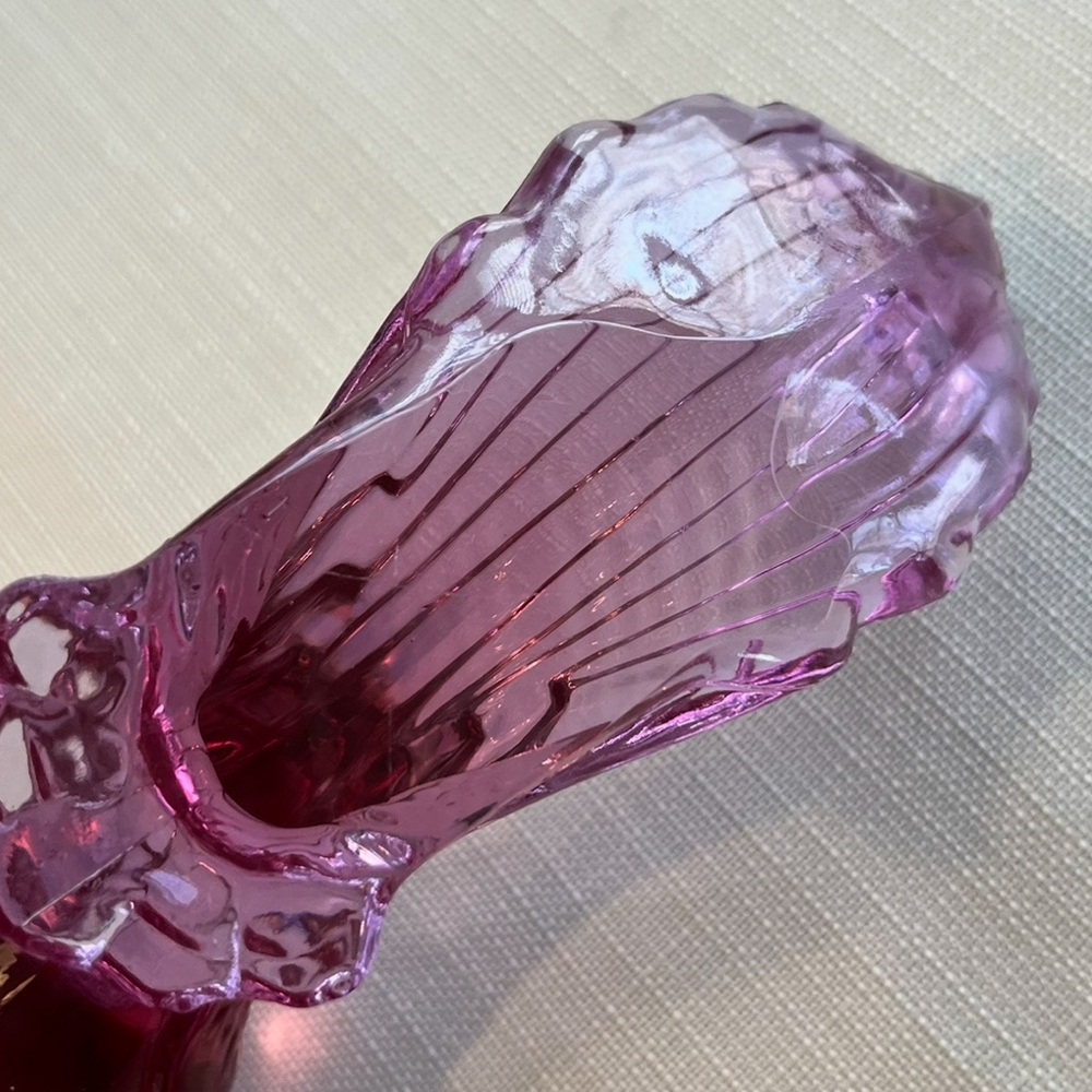 Vintage Art Glass Bird Accent Decor Pouter Pigeon Lavender Ice 6.5” x 7” - Picture 7 of 12